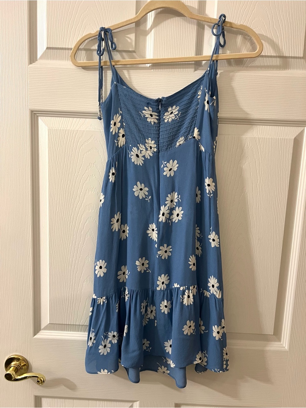 Reformation Kealy Tiered Mini Dress Chelsea Girl Blue Daisy Floral - Picture 9 of 13